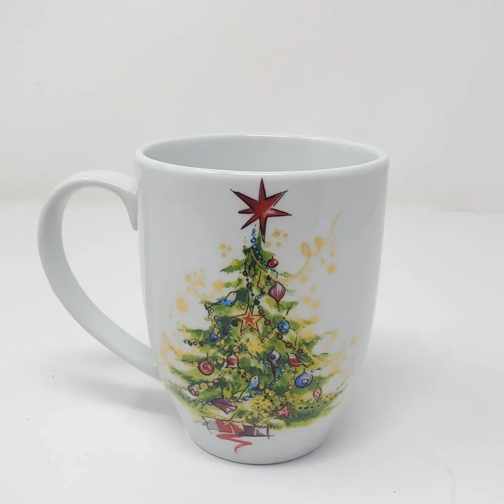Pottery Barn Christmas Tree Coffee Tea Mug Replacement 16 Oz Holiday Drink ware